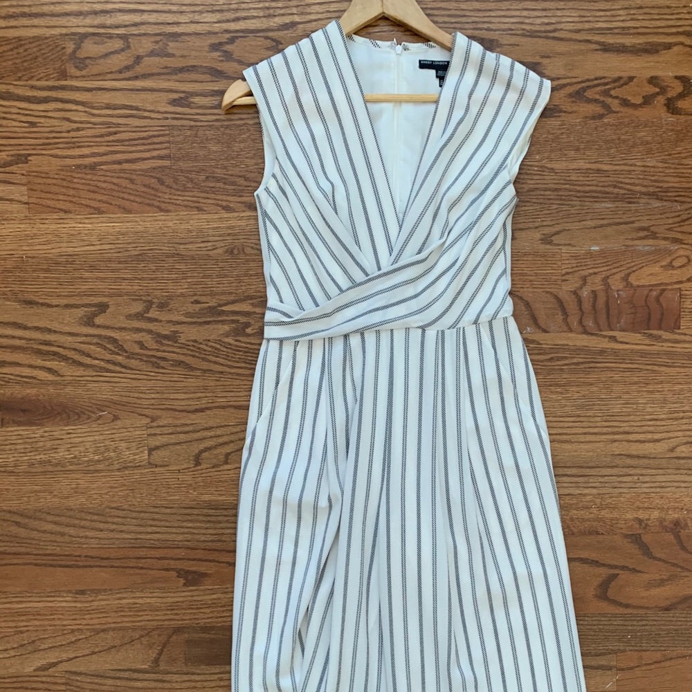 Maggy London Stripe Crepe Crop Jumpsuit
